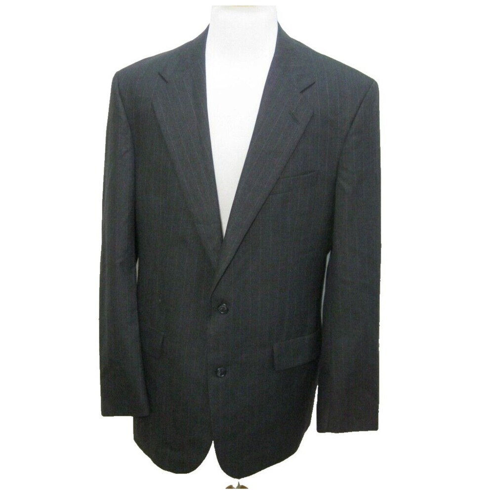 NORDSTROM Men's (Size 44L) Dark Gray 2 Button Wool Sport Coat Blazer Suit Jacket